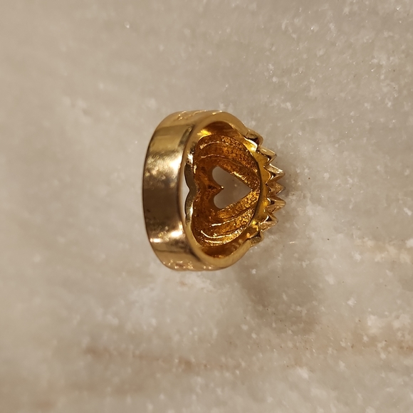 Vintage Ana Bekoach 18K HGE Heart Ring With CZ - Picture 12 of 15